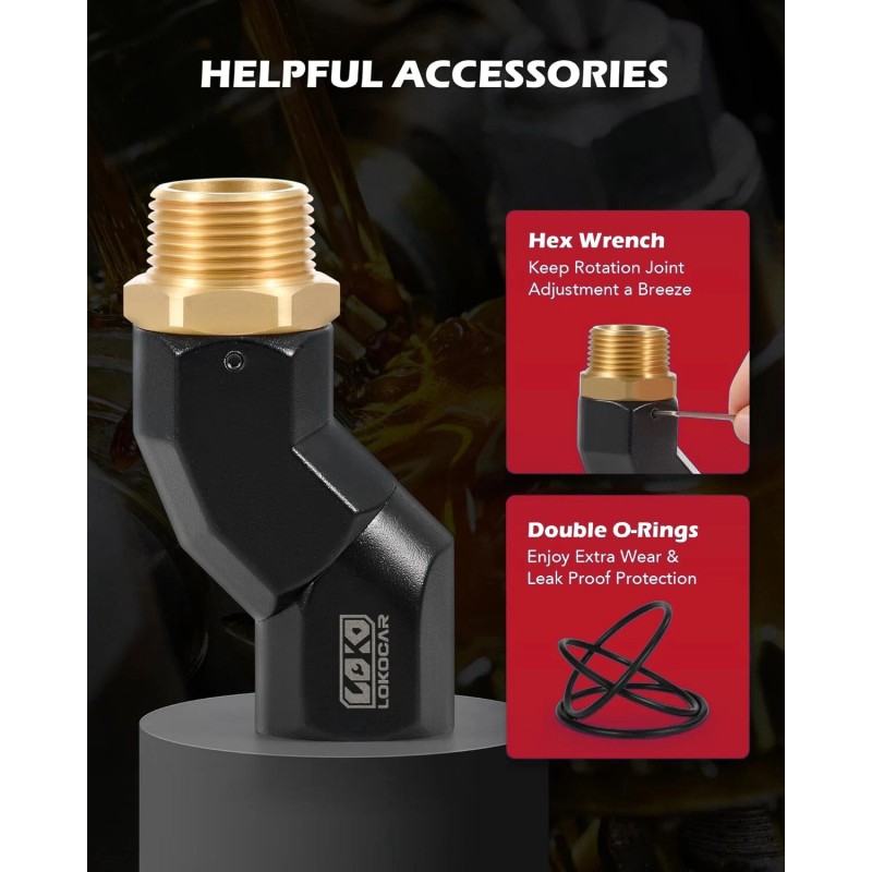 LokoCar 1"NPT Multi Plane 360 Rotating Fuel Pump Tank Hose