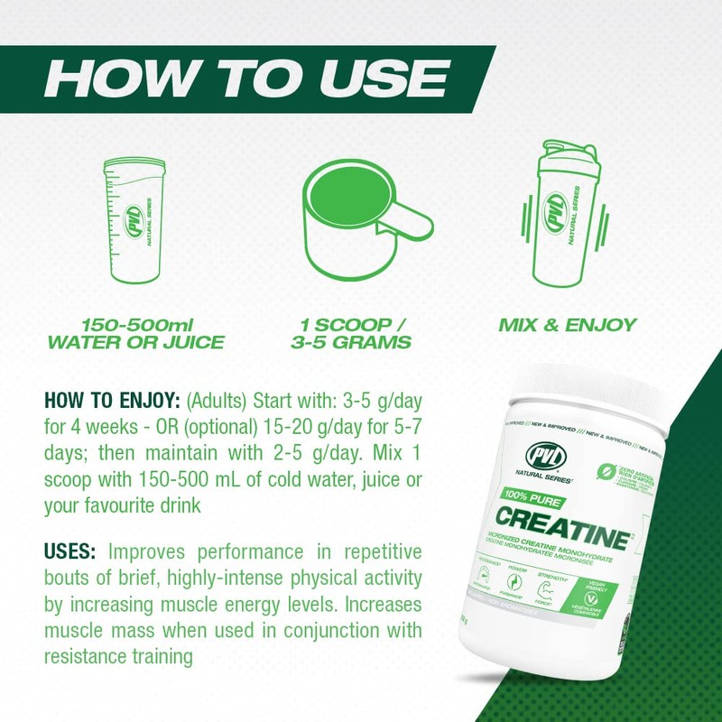 PVL PVL 100% Pure Creatine - Creatine Monohydrate Micronized Powder