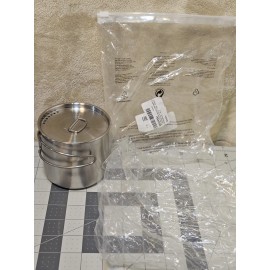 GSI Outdoors Cooking Pot Glacier Stainless Steel w/Retractable Handle & Lid 20oz