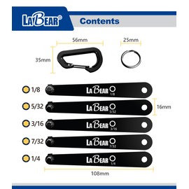 LABEAR - SAE HEX Ultra Low Profile Offset Screwdriver Set, 90 Degree Straight Slim Plate For Tight Area, EDC Screwdriver 5pcs Set