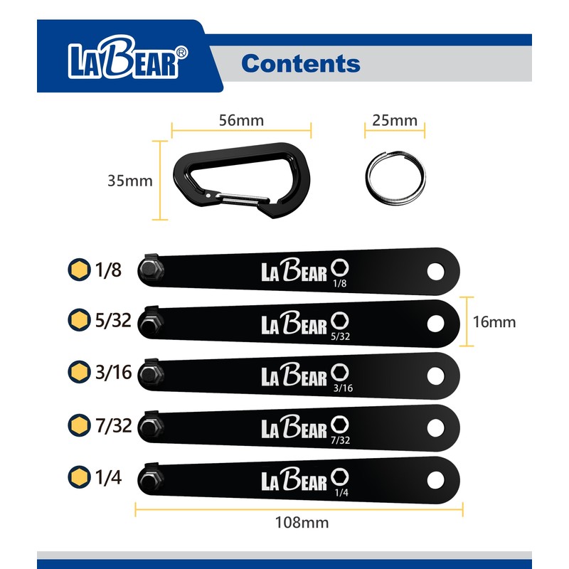 LABEAR - SAE HEX Ultra Low Profile Offset Screwdriver Set,