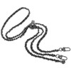 PATIKIL 55 Inch Thin Purse Chain Strap Adjustable, Leather Metal Chain Strap Replacement Chain for Handbag Shoulder Crossbody Clutch Bags, Black/Dark Grey