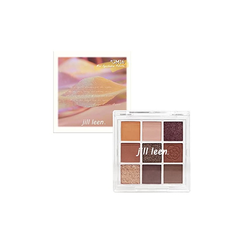 JILL LEEN GM16 Shining Mini Eyeshadow Palette, 9 Colors, Pink,
