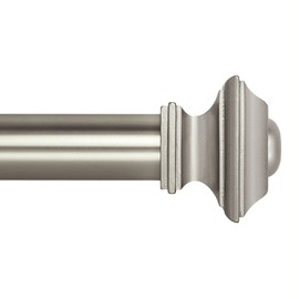 Ivilon Drapery Treatment Window Curtain Rod - Square Design 1 1/8 Rod. 72 to 144 Inch. Satin Nickel