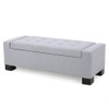 Christopher Knight Home Guernsey Fabric Storage Ottoman, Light Grey
