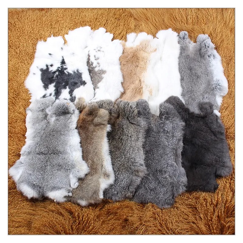 Unbranded 5PCS Real Natural Rabbit Skin Pelts Fur Hides Soft