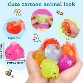 Kawaii Animal Squishies, Pack of 10 Jumbo Animals Squeeze Toy, Party Bags Filler, Stress Relief Toy, Sensory Gifts for Adults Children (B)