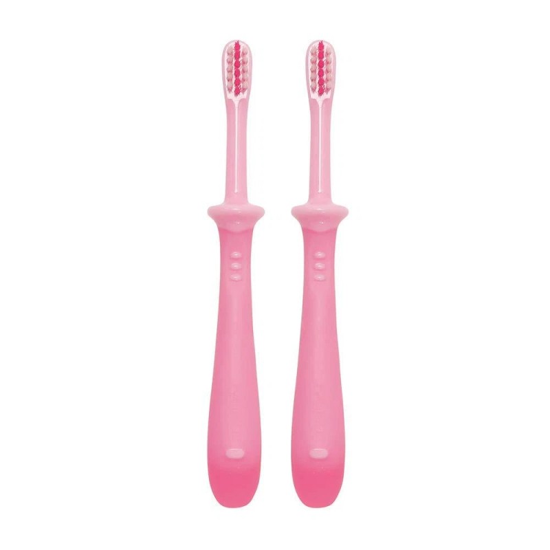 Pigeon Baby Toothbrush Lesson Stage 4 (Pink) 2-Pack, Age 1