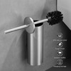 Brushed Stainless Steel Toilet Brush and Cover, No-Punch Hook Base