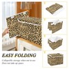 CaTaKu Large Fabric Storage Bins With Lids, Brown Leopard Print