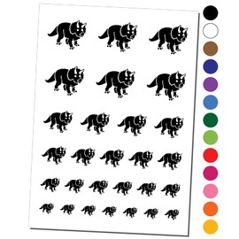Triceratops Dinosaur Temporary Tattoo Water Resistant Fake Body Art Set Collection - Red (One Sheet)