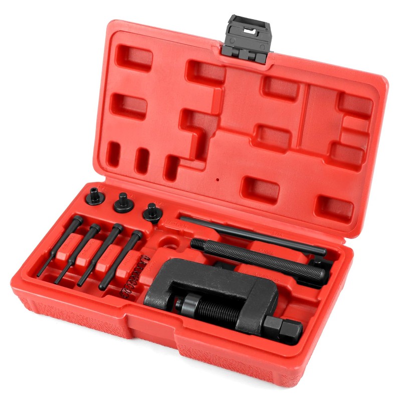 QWORK® Motorcycle Chain Breaker Tool, 13pcs Chain Riveting Tool Set
