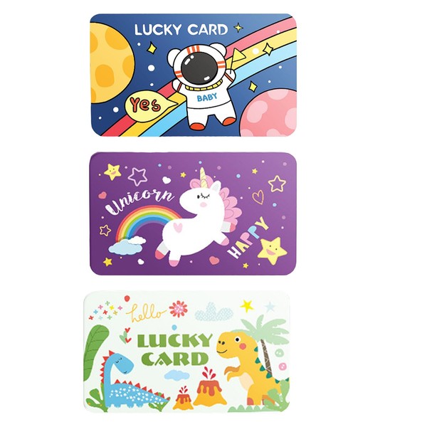 Lucky Card Reward Scratch Cards, Unicorn & Dinosaur Designs, Set