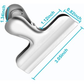 Clips de bolsa de chip, Paquete de 14 Clips para bolsas de acero inoxidable,3 pulgadas de ancho, Clip de metal para bolsas de almacenamiento de alimentos,sellado hermético, cocina, uso doméstico
