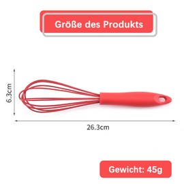Schneebesen Silikon, Schneebesen Rot Silikon, Schneebesen Kunststoff, Küchen Schneebesen, Für Mischen, Schneebesen, Schlagen, Aufschäumen Und Rühren