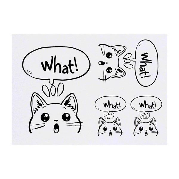 Azeeda 4 x 'Was für eine süße überraschte Katze' Temporäre