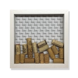 Wedding Gift Wine Cork Shadow Box, Gay Wedding Present, 9 7/8" x 9 7/8"