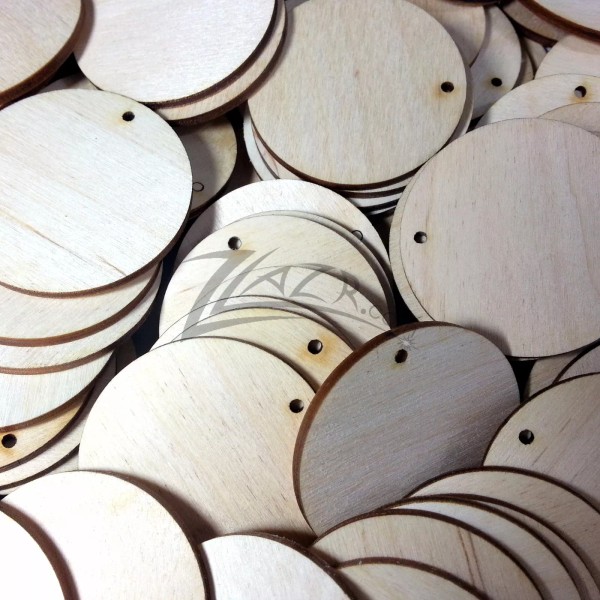ZLazr.com (25) 1 inch x 1/8" 1-Key chain HOLE Wooden