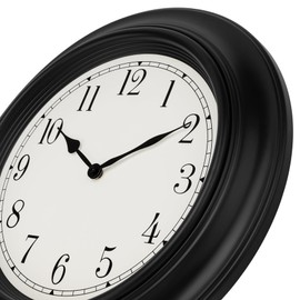 Foxtop Large Wall Clock 18 Inch Silent Non Ticking Battery Operated Classic Vintage Retro Wall Clock Decorative for Living Room Kitchen Home Office (Black)