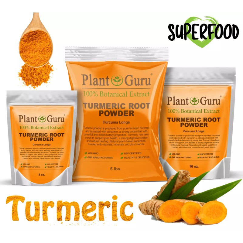 Plant Guru Turmeric Root Powder 2.5 lb Jar Curcumin Curcuma