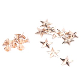 10 x Metal Star Screw Rivet Stud Rivet Tip Screw for Leather Crafts Belt Bags Shoes DIY Decoration (14 mm Convex Gold)