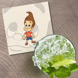 Unbranded Jimmy Neutron Cartoon Funny 4'' X 4'' Square Wooden Coaster