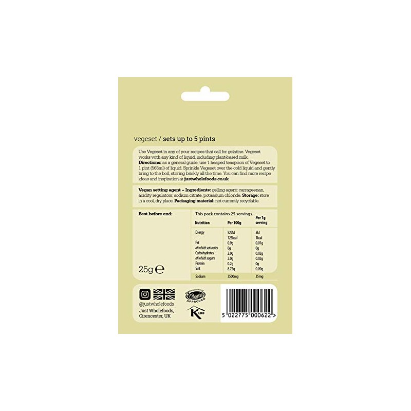 Just Wholefoods - Vegeset - 5x25g