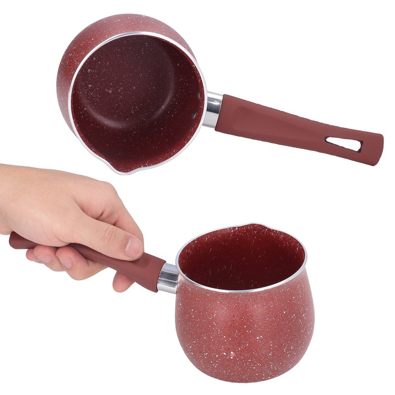 Mini Milk Pan, Single Handle 10cm Melting Pot with Non