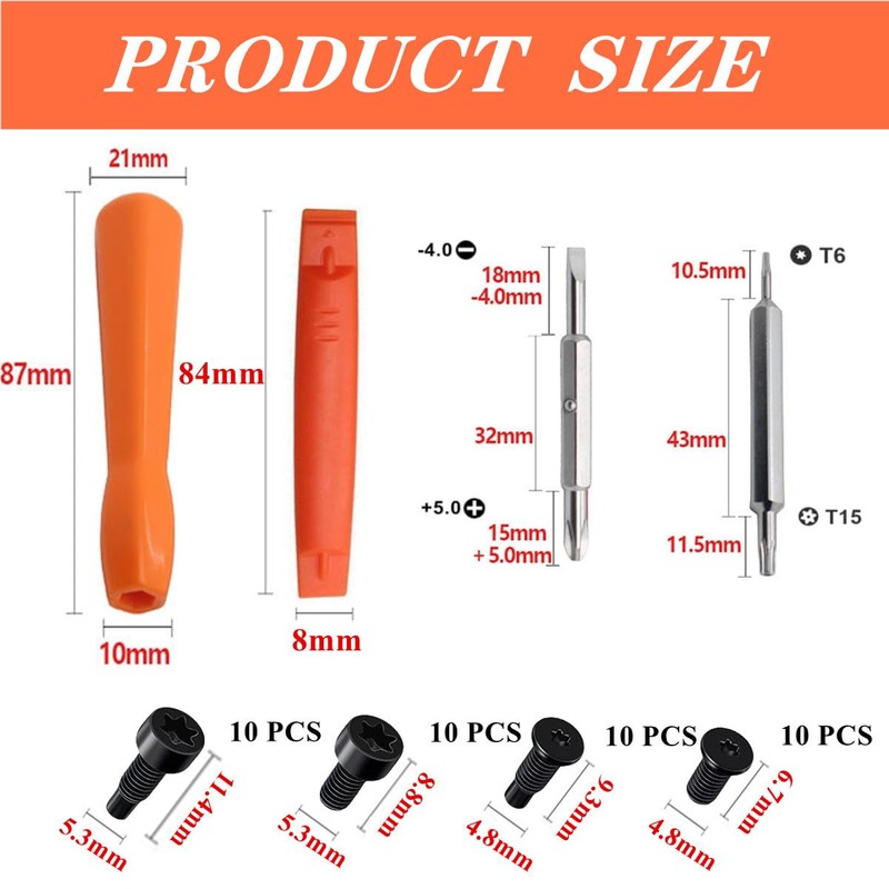 Ring Doorbell Screwdriver Set,T6,T15,+5.0,-4.0 Double-ended Screwdriver Bits with 40 Screws,for