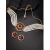 Aheli Kundan Pearl Choker Multi Layered Collar de cuentas Pendientes