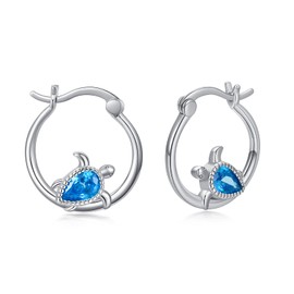 Animal Earrings, Women's 925 Sterling Silver Earrings, Koala, Turtle, Butterfly, Frog, Dolphin, Snake, Hoop Earrings, Animal Jewellery, Gifts for Women, Girls, Children, Sterling Silver, Cubic Zirconia