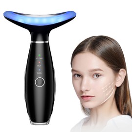 Face and Neck Beauty Device,3-in-1 Led Face Sculpting Tool,Facial Massage for Skin Care (Black)