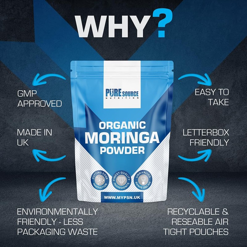 Pure Source Nutrition Organic Moringa Oleifera Leaf Powder [ Premium