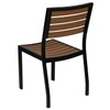 Flash Furniture Lark Outdoor Stackable Side Chair with Faux Teak