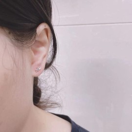 20G Little Shark Tiny Stud Earrings for Women Girls Minimalist Fish Cartilage Tragus Earrings Ear Piercing Studs Helix Screw Back Fashion Jewlery Gifts BFF Daughter