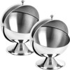 Peohud 2 Pack Stainless Steel Sugar Bowl with Roll Top,