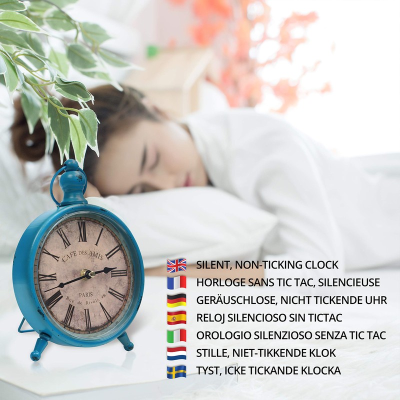 Belle Vous Table Clock Vintage Quiet - 23 x 15