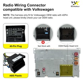 Aftermarket Radio Wiring Adapter Compatible with Volkswagen 2003-2015, 16Pin Android Car Stereo Harness with Antenna Adapter SWC Reverse, Fit for Jetta Passat Golf GTI Touareg Tiguan