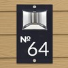 Custom Signs Solar Illuminated Modern Anthracite House Number Sign 24cm