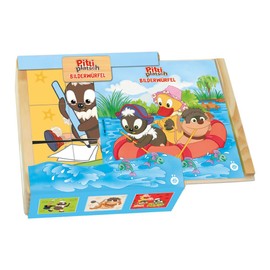 Trötsch Unser Sandmännchen Bilderwürfel Pittiplatsch Holz: Würfelpuzzle mit 6 Motiven