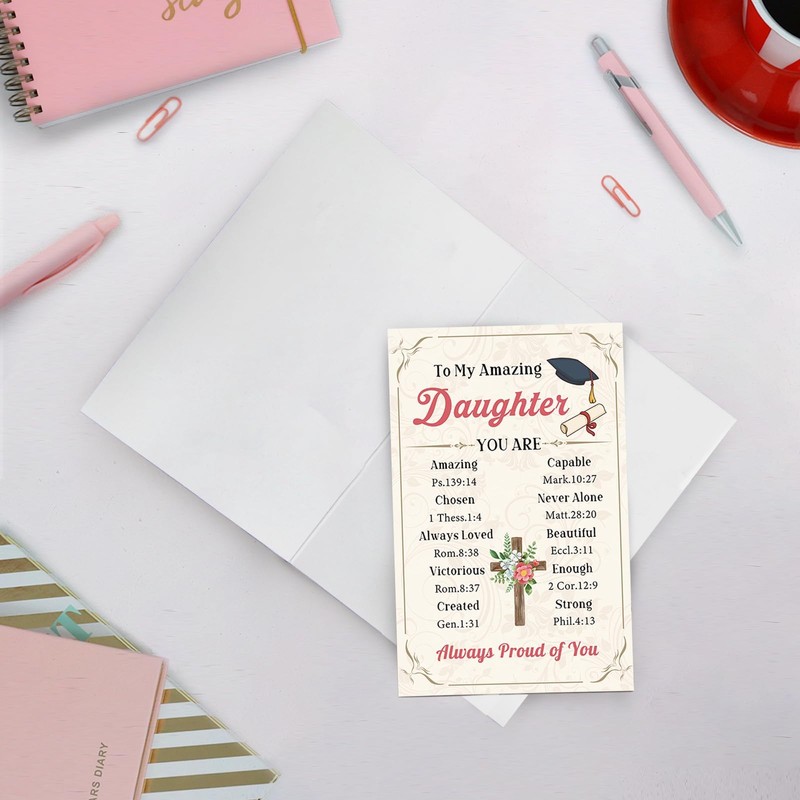 Graduation Greeting Card,Religious Graduation Card for Daughter Goddaughter, Congratulation Gifts