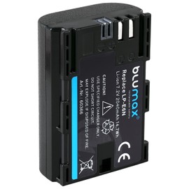 Blumax Battery Compatible with Canon LP-E6N [2040mAh] + Charger LP-E6NH LP-E6 for Canon EOS R R5 R6 II R7-5D Mark III IV - 6D 7D 60D 80D 90D - XC15