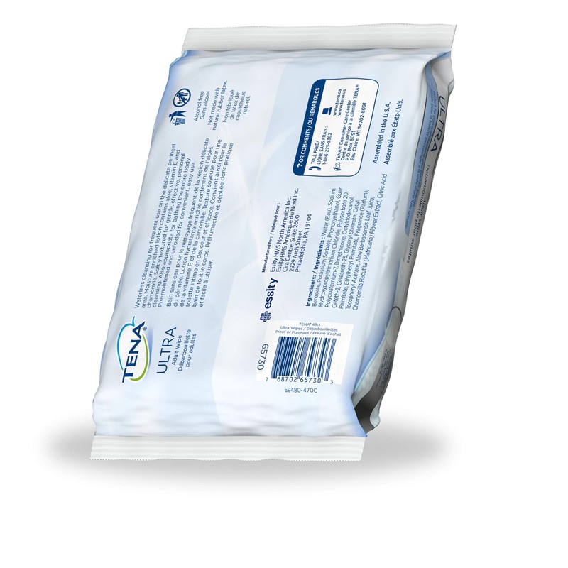 Tena Ultra Incontinence Adult Wipe, 48 Count (Pack of 2)
