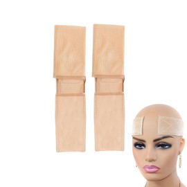2PCS Elastic Wigs Grip Headband,Velvet Wig Grips Band,Adjustable Non Slip Wig Gripper Headband,Thinner Velvet Wigs Grip for Hair Loss, Cosplay (Skin Color, One Size)
