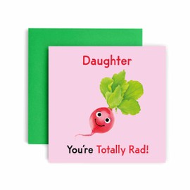 Huxters Birthday Cards for Women – You're Totally Rad! Daughter Happy Birthday Card for Birthday, Daughter Birthday Card with Lovely Green Envelope – Funny Birthday Card (Daughter)