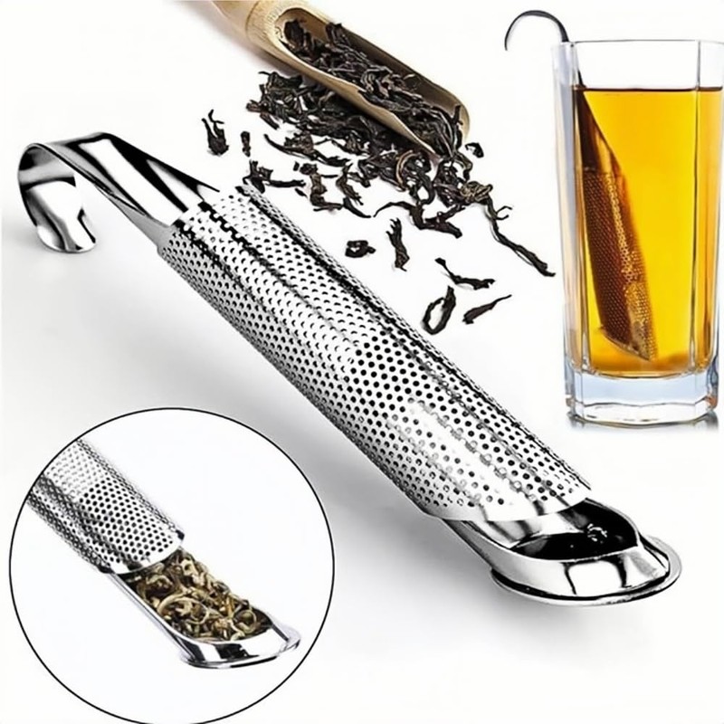 Jindizi Stainless Steel Stick Pipe Tea Steeper Strainer, with Cleaning