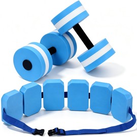 Thenshop Water Aquatic Exercise Set Including 2 Sports Aquatic Exercise Dumbbells and Swimming Belt for Water Workout Aerobics Pool Fitness Equipment