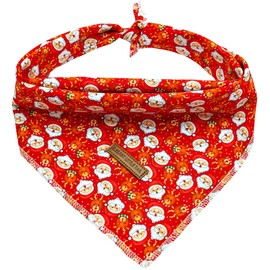 Elegant little tail Christmas Dog Bandana, 1Pack Holiday Dog Scarf Dog Bandana Pink Winter Adjustable Dog Scarf Handkerchief Boy Girl Dog Bibs Scarf for Square Dog Kerchief for Small Large Dogs