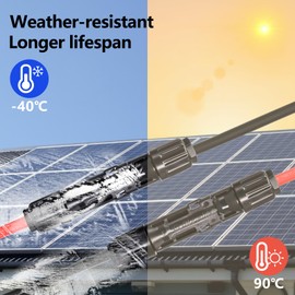 Witproton Solarkabel Verlängerung 5m 4mm²,1500V Solarkabel Verlängerungskabel,Photovoltaik Solarkabel Solarstecker,IP68 Wasserdichter Stecker (5M 12AWG)