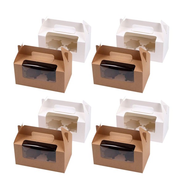 HEMOTON Set of 10 Cavity Cupcake Boxes Muffin Baking Boxes